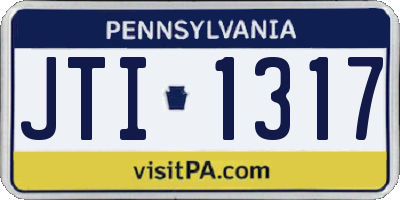 PA license plate JTI1317