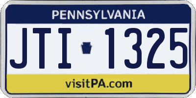 PA license plate JTI1325