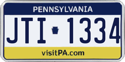 PA license plate JTI1334