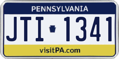 PA license plate JTI1341