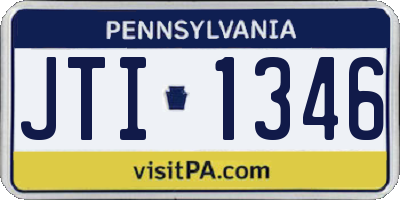 PA license plate JTI1346