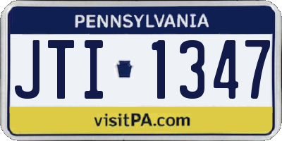PA license plate JTI1347