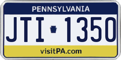 PA license plate JTI1350
