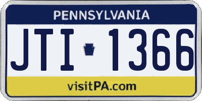 PA license plate JTI1366
