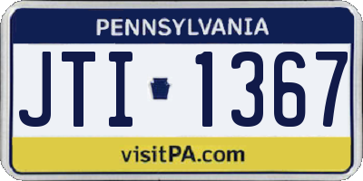 PA license plate JTI1367