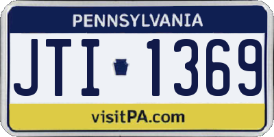 PA license plate JTI1369
