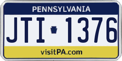 PA license plate JTI1376