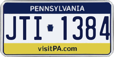 PA license plate JTI1384