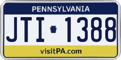 PA license plate JTI1388