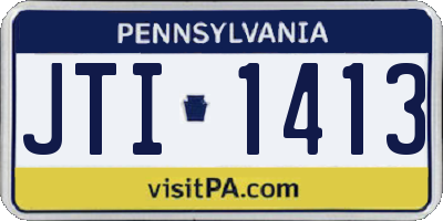 PA license plate JTI1413