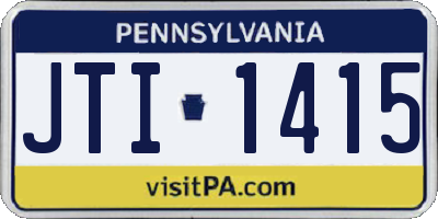 PA license plate JTI1415