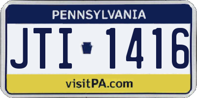PA license plate JTI1416