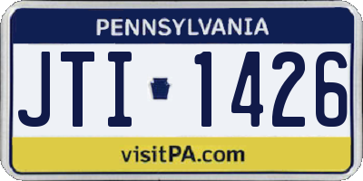 PA license plate JTI1426