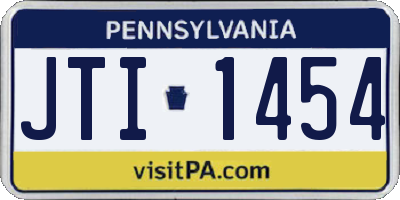 PA license plate JTI1454