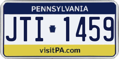 PA license plate JTI1459