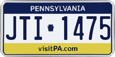 PA license plate JTI1475