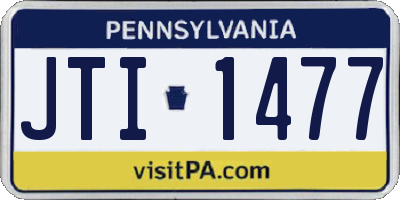 PA license plate JTI1477