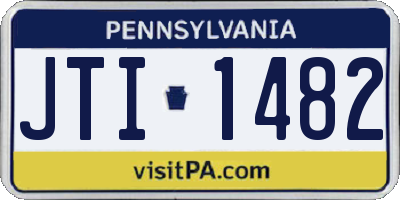 PA license plate JTI1482