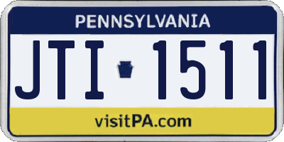 PA license plate JTI1511