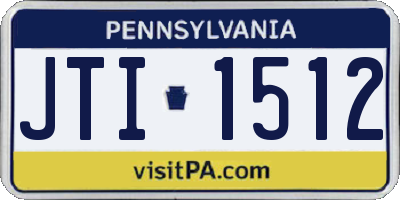 PA license plate JTI1512