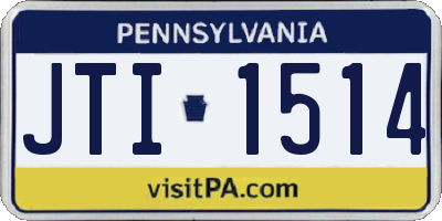 PA license plate JTI1514