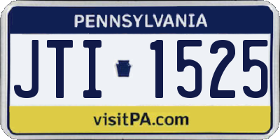 PA license plate JTI1525