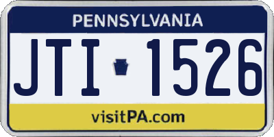PA license plate JTI1526