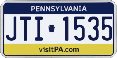 PA license plate JTI1535