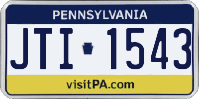 PA license plate JTI1543