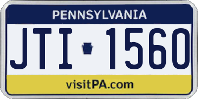 PA license plate JTI1560