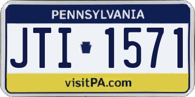 PA license plate JTI1571