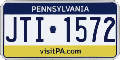 PA license plate JTI1572
