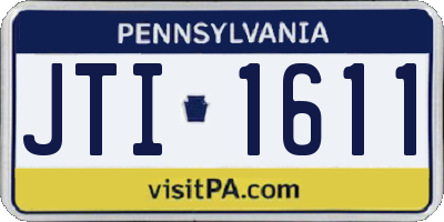 PA license plate JTI1611
