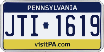 PA license plate JTI1619