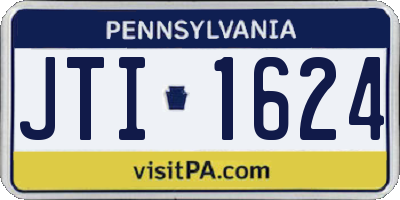PA license plate JTI1624