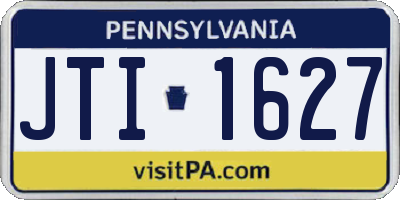 PA license plate JTI1627