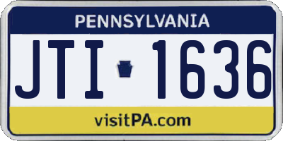 PA license plate JTI1636