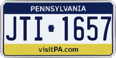 PA license plate JTI1657