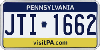 PA license plate JTI1662