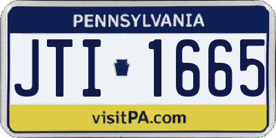 PA license plate JTI1665