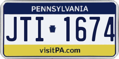 PA license plate JTI1674