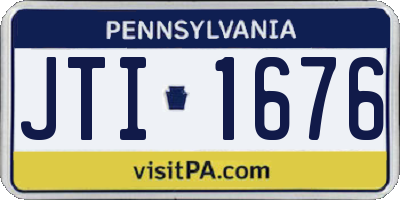 PA license plate JTI1676