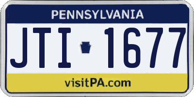 PA license plate JTI1677
