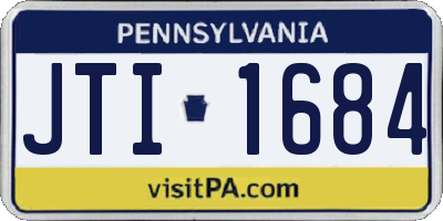 PA license plate JTI1684
