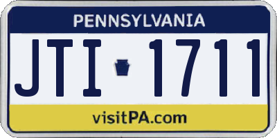 PA license plate JTI1711