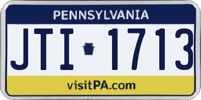 PA license plate JTI1713