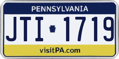 PA license plate JTI1719