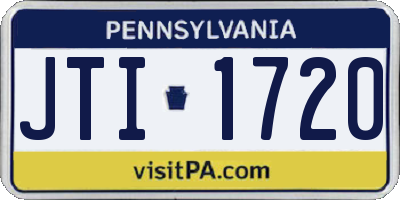 PA license plate JTI1720