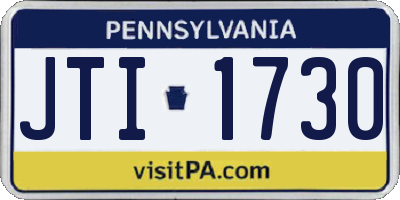 PA license plate JTI1730