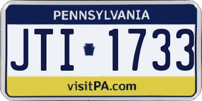 PA license plate JTI1733